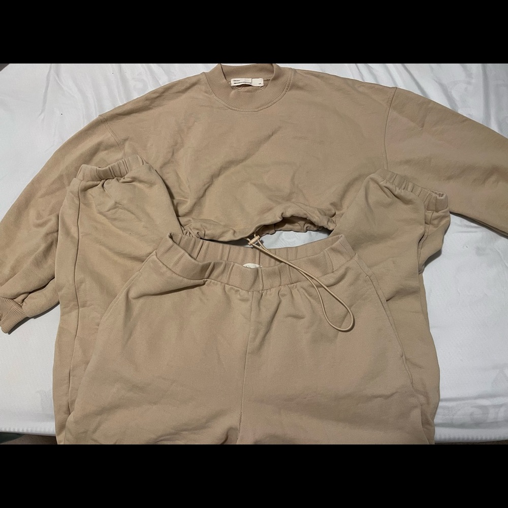 Two Piece Beige Oak & Fort (Oak Refined) Jogger Set